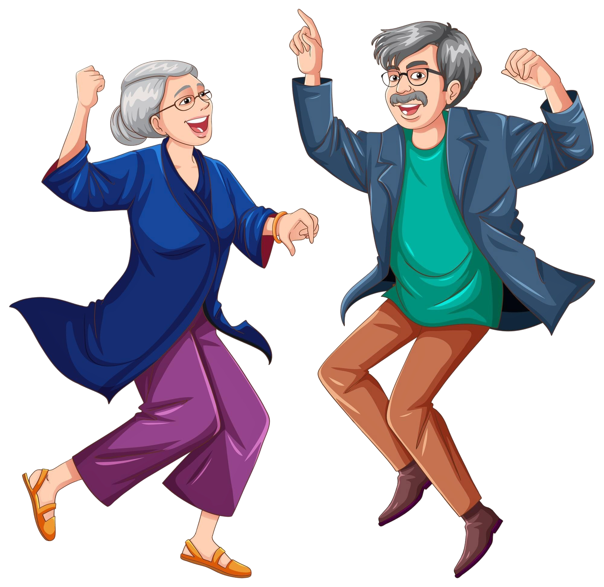 pareja ancianos europeos bailando aislado